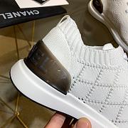 Chanel White Knit Fabric CC Low-Top Sneakers - 2