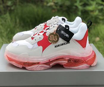 Balenciaga Triple S Clear Sole White Red 544351 W09OH 6506