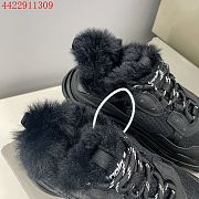 Balenciaga Triple S Sneaker Fur Material Black 668563 W3CQ5 1000 - 4