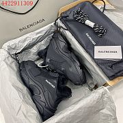 Balenciaga Triple S Sneaker Fur Material Black 668563 W3CQ5 1000 - 2