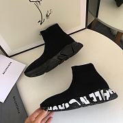 Balenciaga Speed Graffiti Trainers Black White Logo 605942W05GE1006 - 6