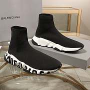 Balenciaga Speed Graffiti Trainers White Black Logo 605942W05GE1015 - 4