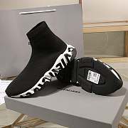 Balenciaga Speed Graffiti Trainers White Black Logo 605942W05GE1015 - 3