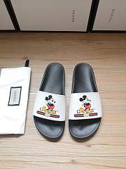 Gucci Black White Mickey Slide Sandals - 1