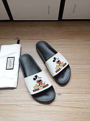 Gucci Black White Mickey Slide Sandals - 3