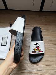 Gucci Black White Mickey Slide Sandals - 5