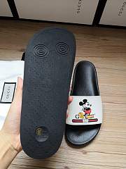 Gucci Black White Mickey Slide Sandals - 6