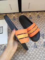 Gucci Orange Neon Slide Sandals - 2