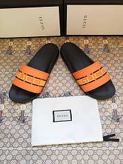 Gucci Orange Neon Slide Sandals - 3