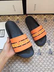 Gucci Orange Neon Slide Sandals - 4