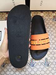 Gucci Orange Neon Slide Sandals - 5