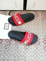 Gucci Red Neon Slide Sandals - 2