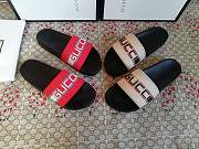 Gucci Red Neon Slide Sandals - 3