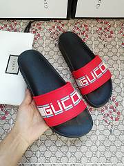 Gucci Red Neon Slide Sandals - 4