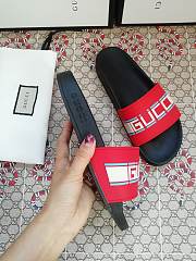 Gucci Red Neon Slide Sandals - 5