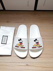 Gucci White Mickey Slide Sandals - 1