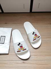 Gucci White Mickey Slide Sandals - 5