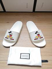 Gucci White Mickey Slide Sandals - 3