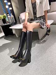 Gucci Women's Knee-High Boot with Horsebit Black ‎643889 BKO00 1000 - 3