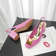 Valentino Garavani Maxi Stud 60mm Slingback Pumps Pink - 4