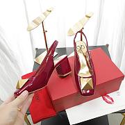 Valentino Garavani Maxi Stud 60mm Slingback Pumps Red Wine - 3