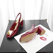 Valentino Garavani Maxi Stud 60mm Slingback Pumps Red Wine - 5