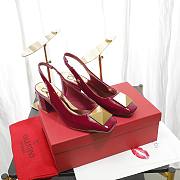 Valentino Garavani Maxi Stud 60mm Slingback Pumps Red Wine - 6