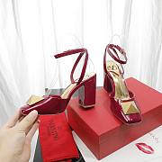 Valentino Garavani Roman Stud Square-toe Pumps Red Wine - 3