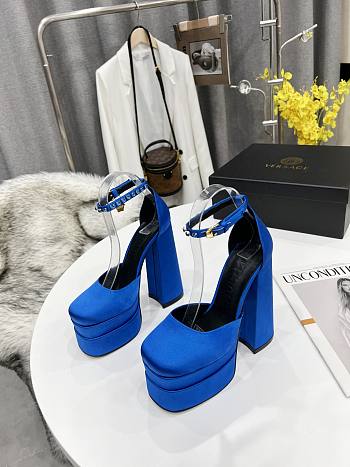 Versace Medusa Aevitas Platform Pumps Blue