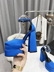 Versace Medusa Aevitas Platform Pumps Blue - 4