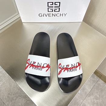 Givenchy Rainbow Logo Slide Black and White