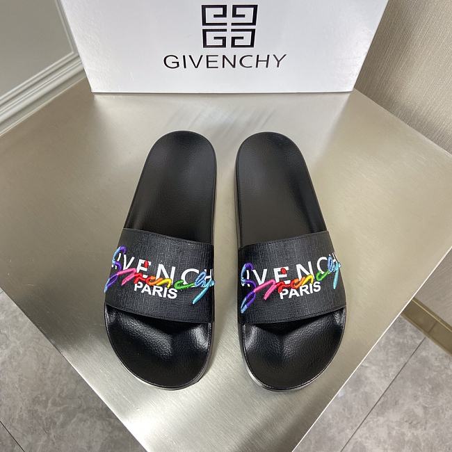 Givenchy Rainbow Logo Slide Black - 1