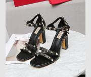 Valentino Garavani Rockstud Ankle Strap Sandal 90mm Black - 1