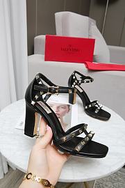 Valentino Garavani Rockstud Ankle Strap Sandal 90mm Black - 3