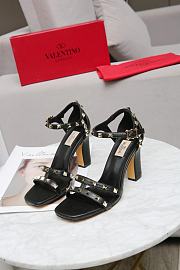 Valentino Garavani Rockstud Ankle Strap Sandal 90mm Black - 6