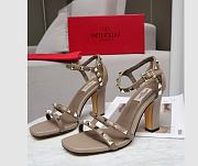 Valentino Garavani Rockstud Ankle Strap Sandal 90mm Grey - 1