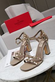 Valentino Garavani Rockstud Ankle Strap Sandal 90mm Grey - 2