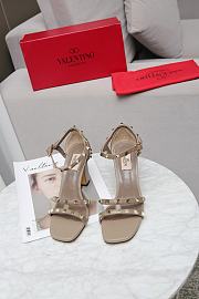 Valentino Garavani Rockstud Ankle Strap Sandal 90mm Grey - 5