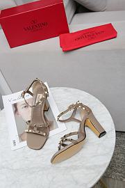 Valentino Garavani Rockstud Ankle Strap Sandal 90mm Grey - 6