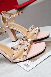 Valentino Garavani Rockstud Ankle Strap Sandal 90mm Pink - 4