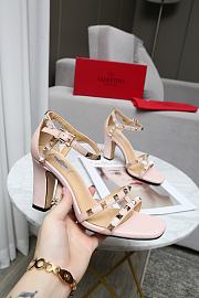 Valentino Garavani Rockstud Ankle Strap Sandal 90mm Pink - 5