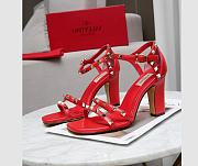 Valentino Garavani Rockstud Ankle Strap Sandal 90mm Red - 1