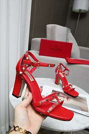 Valentino Garavani Rockstud Ankle Strap Sandal 90mm Red - 2