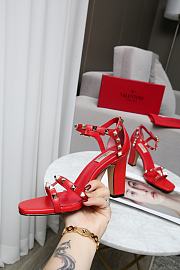 Valentino Garavani Rockstud Ankle Strap Sandal 90mm Red - 6