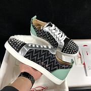 Christian Louboutin Louis Junior Spikes Orlato Flat Black Green - 4