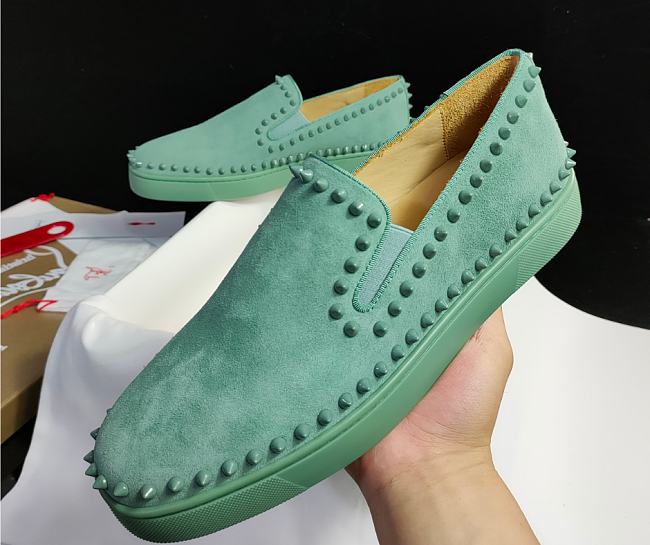 Christian Louboutin Pik Boat Mens Flat Green - 1