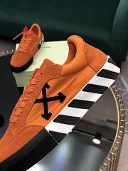 Off-White Vulcanized Leather Low Top Sneaker Orange  - 6