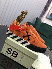 Off-White Vulcanized Leather Low Top Sneaker Orange  - 5