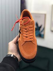 Off-White Vulcanized Leather Low Top Sneaker Orange  - 4