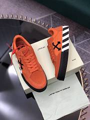 Off-White Vulcanized Leather Low Top Sneaker Orange  - 3